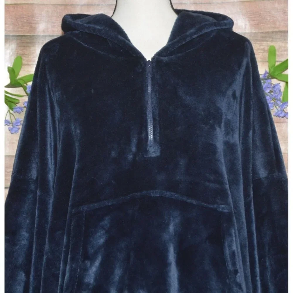 The Comfy Original Quarter-Zip Wearable Blanket Navy Blue One Size SO Soft Cozy
